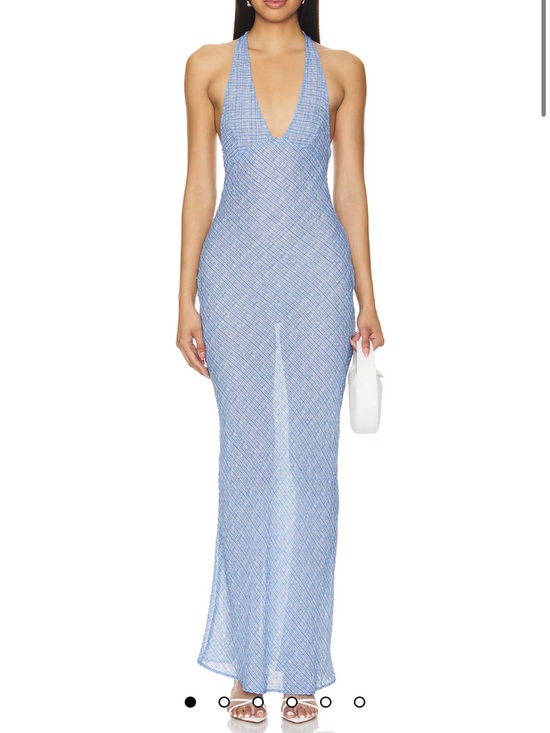 Lioness Dresses & Skirts - Lioness Sky Blue Halter V-Neck Maxi Dress